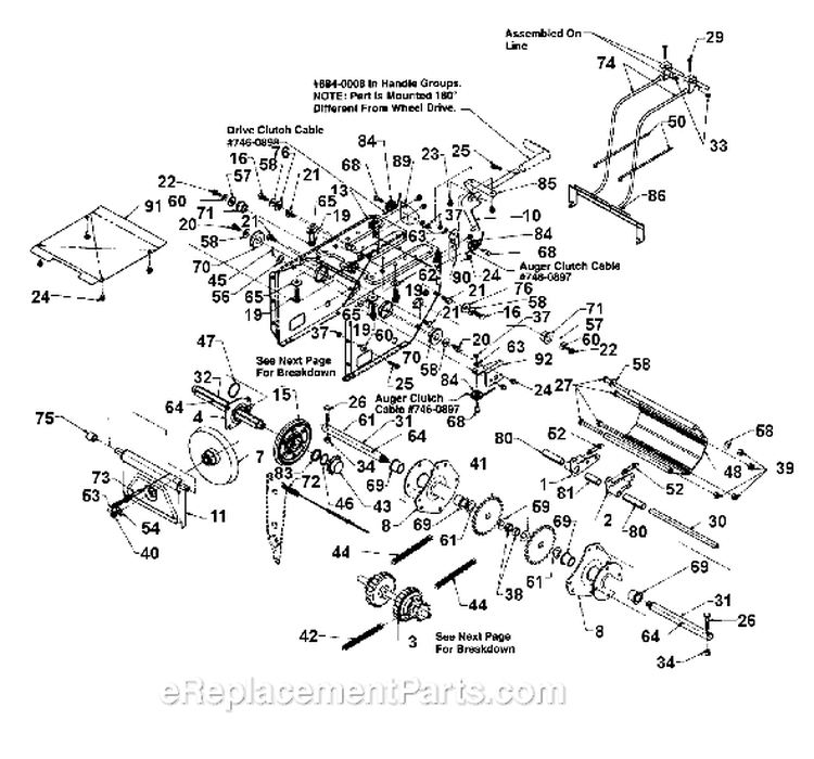 Page C Diagram and Parts List for 315E753F401 1995 Yard Man Snow Blower